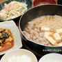 豚豆腐のにんにく煮・白菜サラダ・ささみとしいたけの麻婆煮の晩ごはん4人分563円