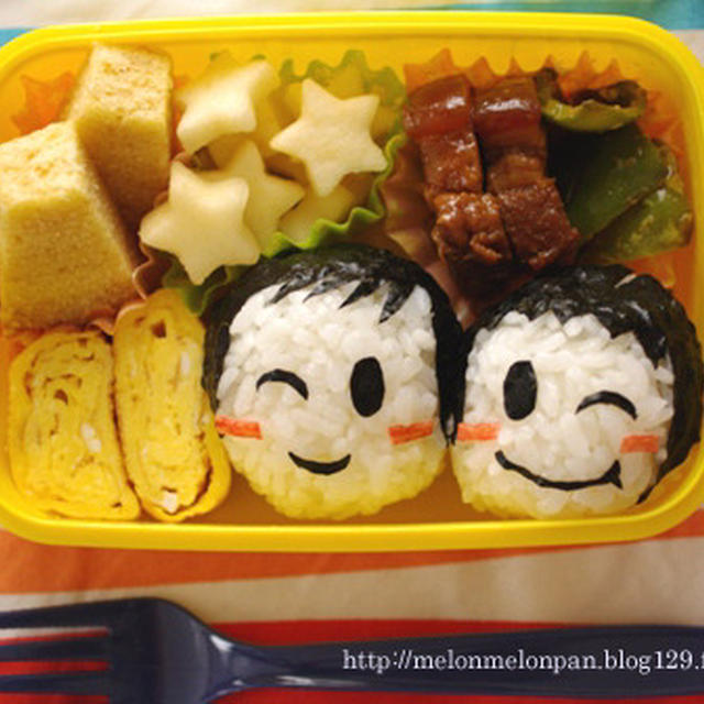 超簡単なかよしおにぎりキャラ弁当