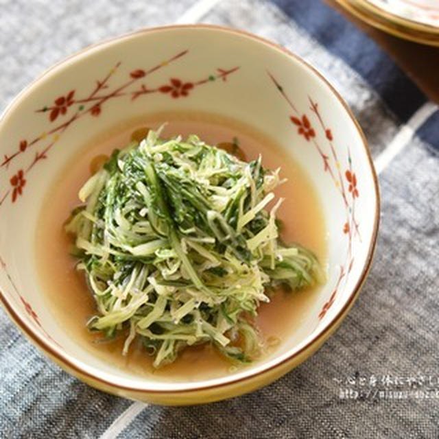 【レシピ・作り置き・副菜】パパッと作れる副菜おかず！水菜とじゃこの煮浸し