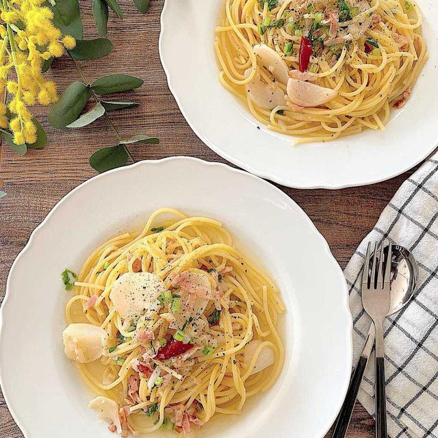 かぶとベーコンの和風パスタ