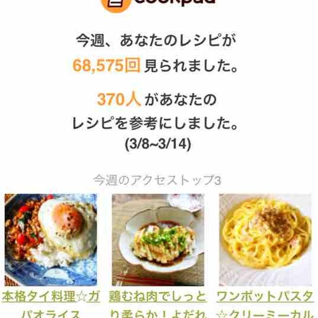 クックパッドさんの週間レポート
