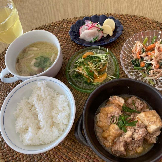 レンチンで〜麻婆厚揚げ(レシピ有)メインのお昼ご飯