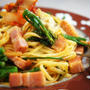 ◆簡単１０分！！昼パスタ【ベーコン・白菜キムチ・ステックセニョール入りのパスタです♪】