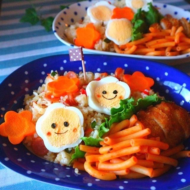 お花のゆで卵＊デコピラフ