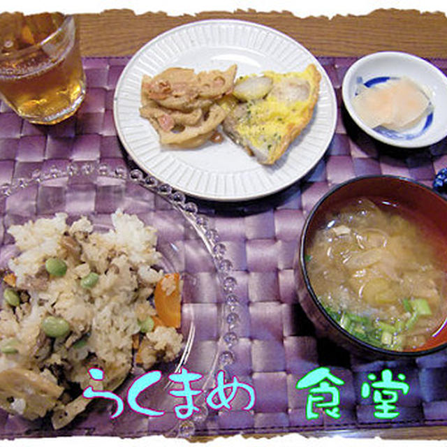 冷蔵庫の中と相談したらこんな定食に！「混ぜ寿司」定食♪