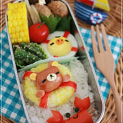 プチフランクで浮き輪でプカプカリラックマのお弁当＊キャラ弁レシピ