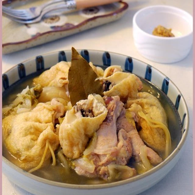 鶏手羽元肉と白菜の餅巾着入りポトフ