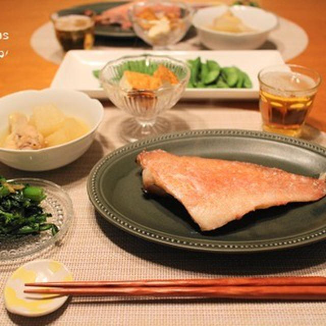『赤魚粕漬』とストウブで『小さいおかず』の献立。