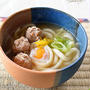合鴨のつくねをのせて関西風うどん♪