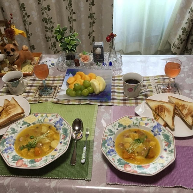 安納芋のクリームシチュー＆２度目のホットサンド