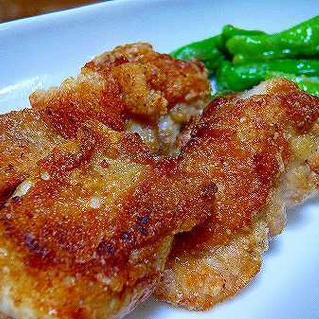 鶏肉の唐揚げ風にしし唐のソテー添え♪