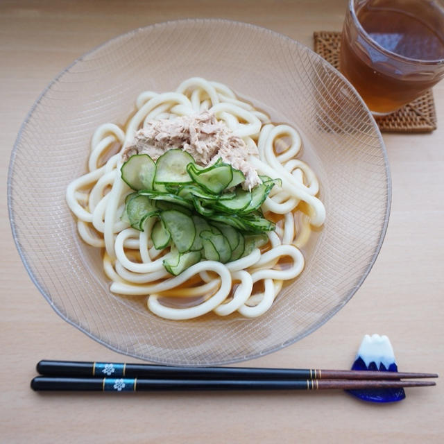 【夏にピッタリ】きゅうりとツナマヨのぶっかけうどん