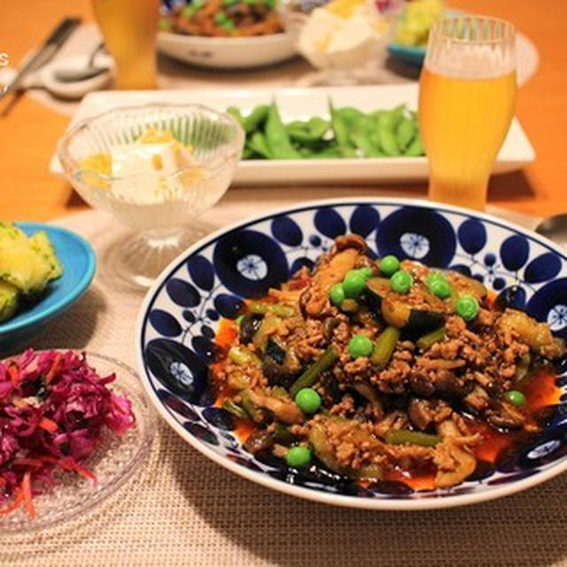 ストウブで『麻婆茄子』の献立。
