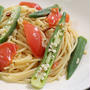 【トマトとオクラのペペロンチーノ】レシピ＊夏野菜を使った簡単パスタ