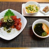 ３回のごはんをまとめたよ（笑）韓国風まぐろの漬け丼♪～♪