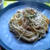 サーモンとかぼちゃとほうれん草のクリームパスタ。