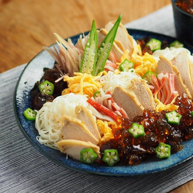 サラダチキン七夕ジュレそうめん、レシピブログ連載