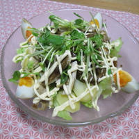 鶏チャーシューアレンジ（その2）☆鶏チャ＆味玉サラダ