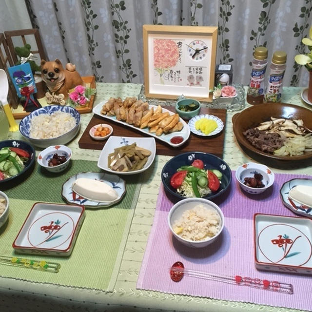 やまといもの唐揚げ&陶板焼き&タケノコご飯