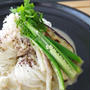 話題の？サバ缶と夏野菜のごまだれうどん