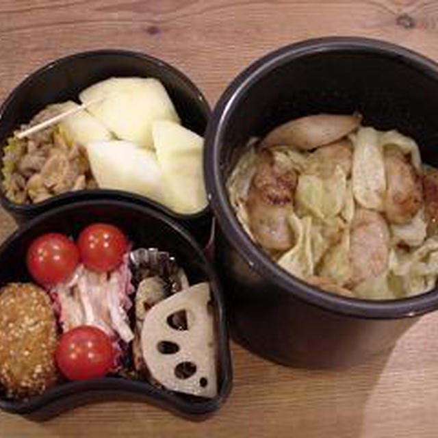 キャベツとウインナーのカレー炒め弁当