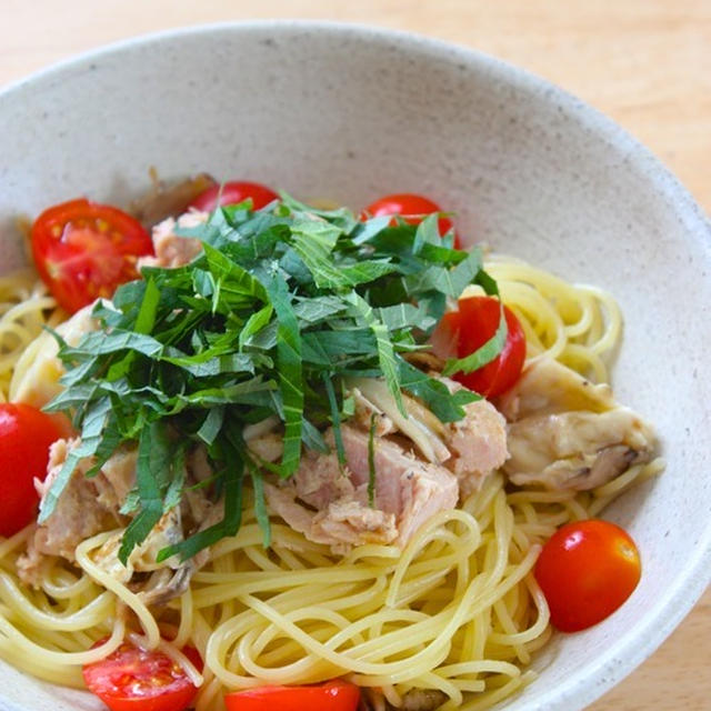 茹でてる間に作っちゃう！大葉たっぷりツナのパスタ