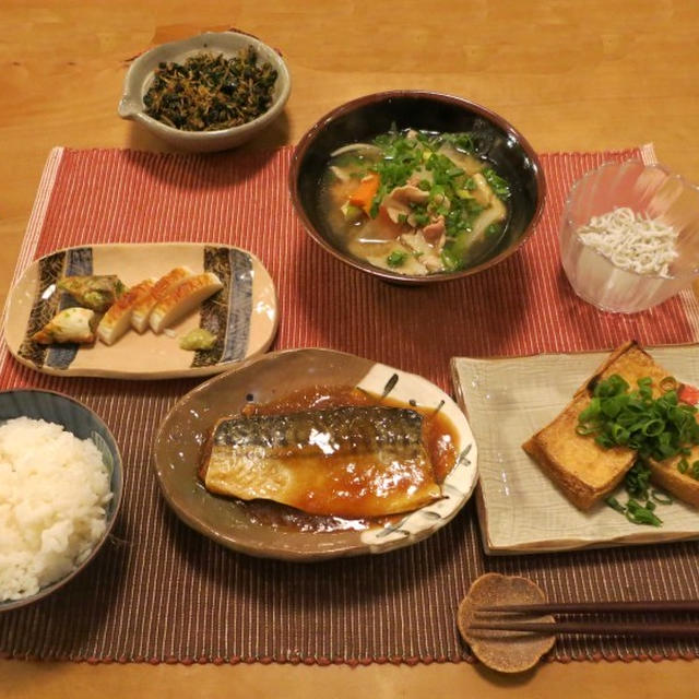 鯖のおろし煮　＆　豚汁　和の晩ご飯