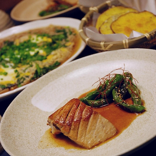 春菊とえのきの卵とじ、ほか和食 / 友の大切さ