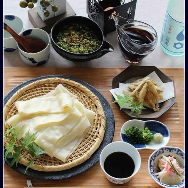 ひもかわうどん！は、日本酒で♪