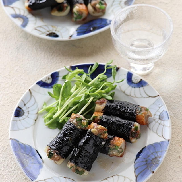 ちくわ餃子の海苔巻き