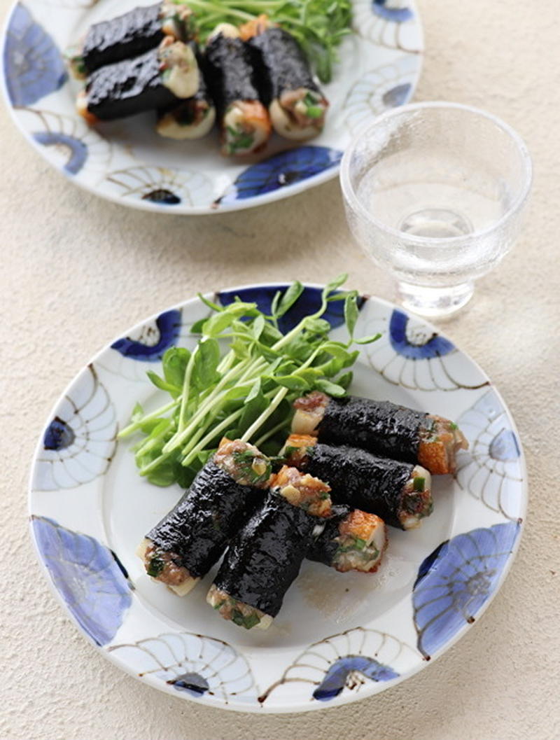 ちくわ餃子の海苔巻き