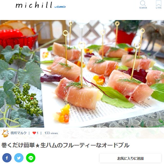 生ハムのフルーティーなオードブルとコーデのちょっとしたコツ★michill12月レシピ＆コラム掲載