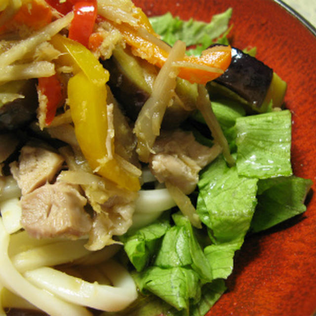 鶏と野菜の漬け冷やしうどん（レシピ）