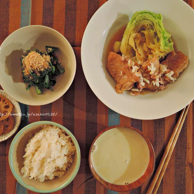 鶏肉とキャベツの山椒煮。