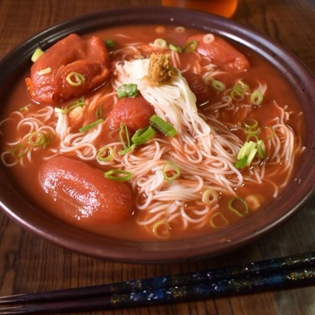 爽やかで食べやすい♪ぶっかけトマトそうめん