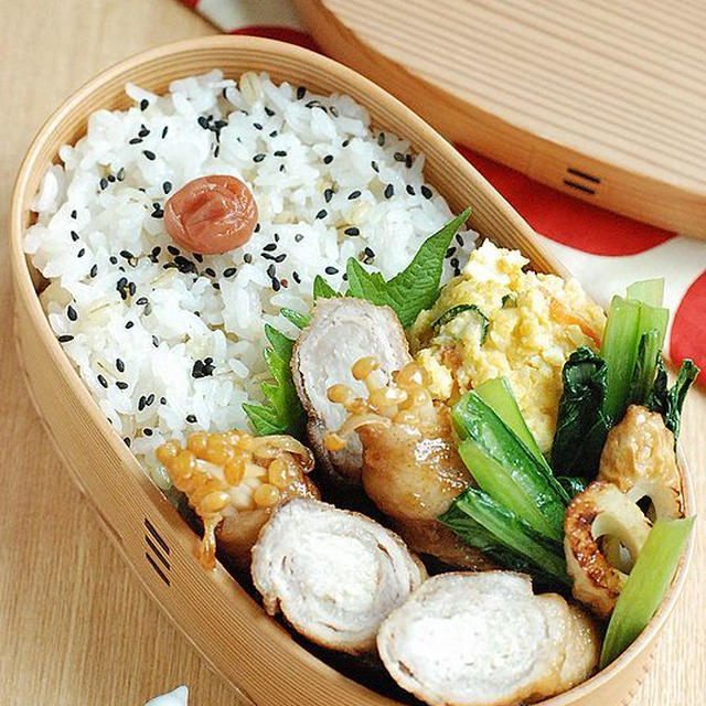 エノキの肉巻き弁当【甘～い魔法】