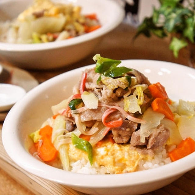 レンジで！ふわ玉がポイントな食べ応え抜群の中華風丼