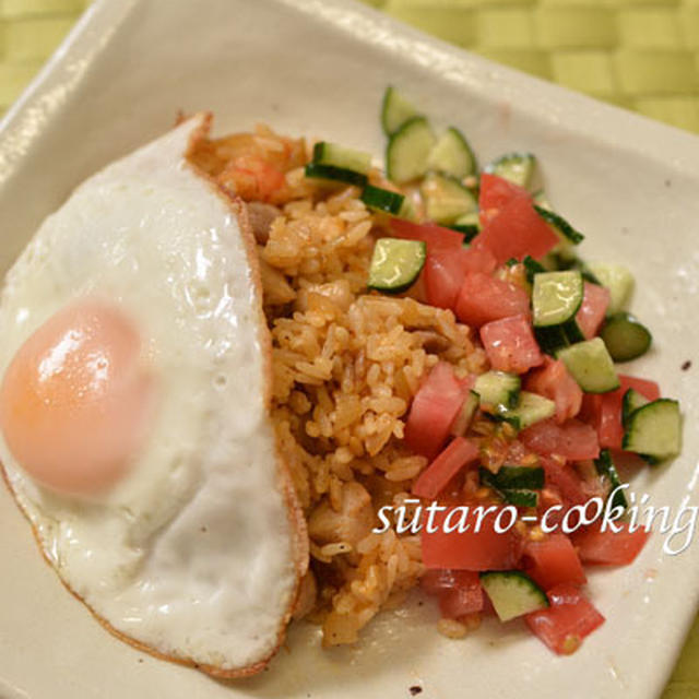 味付けカレーパウダーで簡単ナシゴレン風