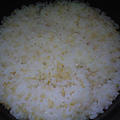 湯立てで白米（８０７）。。。石川県産加賀米コシヒカリ白米（こっちは新米）（あいざわ米店）と宮城県産特別栽培米「花きらり」玄米（昨年の）（あいざわ米店）