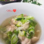 《レシピ有》生姜ぽかぽか☆鶏ももの塩スープ、パンダ。