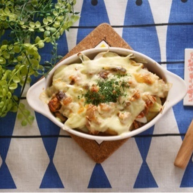 味付けは、鯖味噌缶だけ♡鯖缶とじゃがネギグラタンとビリーズブートキャンプ