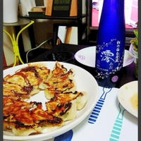 焼き餃子とスパークリング清酒　澪