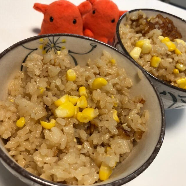 【とうもろこしのバター醤油炊き込みご飯】おこげも作れるストウブ炊き込みご飯レシピ／やる気★★★