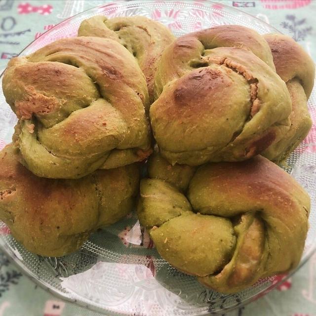 きな粉チーズクリーム入り♡抹茶パン