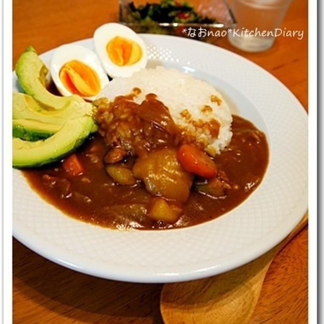 カレー＆またまたダンナのから～いわかめの酢の物♪
