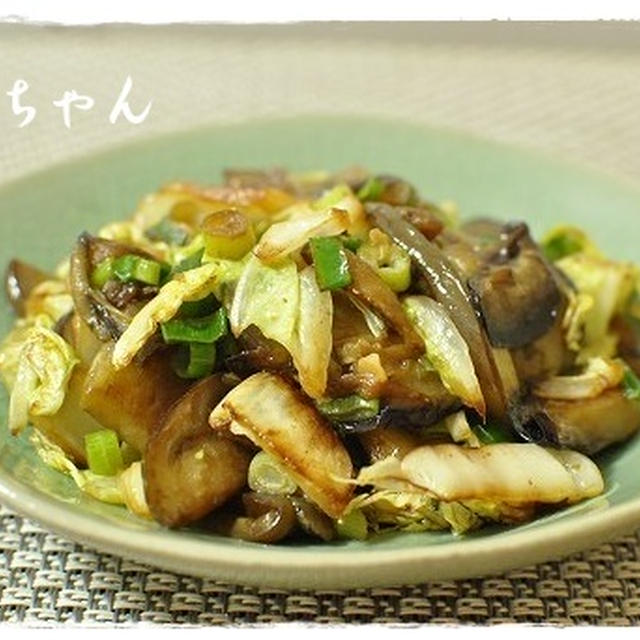 昨日のつまみ：茄子と塩もみ白菜！麺つゆバター炒め！