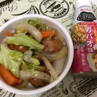 ソーセージと野菜のガパオ炒め