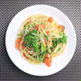 お野菜だけでも旨味たっぷり♪水菜とトマトのパスタ