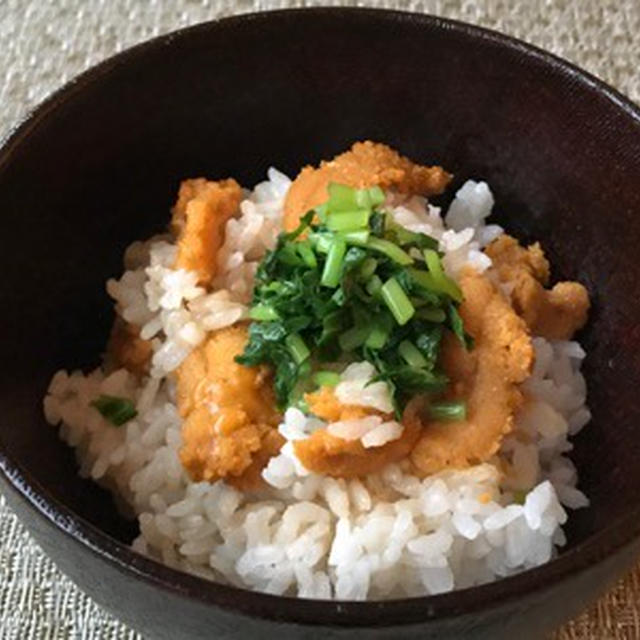 雲丹ご飯と和食三品