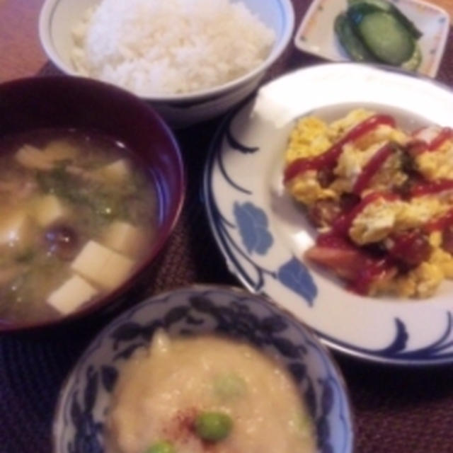 塩麹カブと山芋の和え物＆ジャーマンスクランブルエッグ